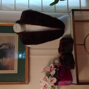 Real Mink Collar & Cuffs